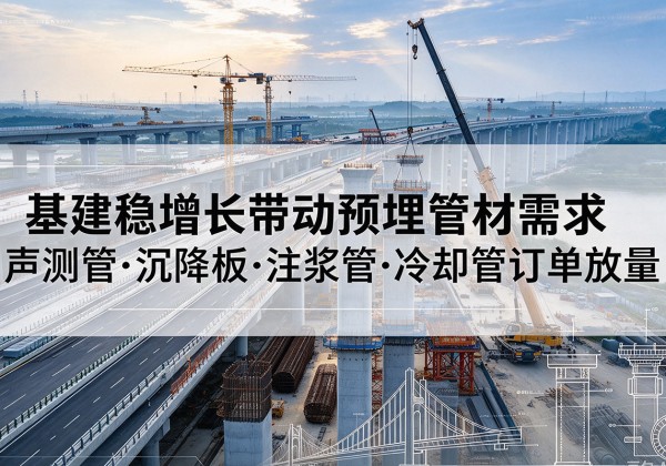 晋江基建稳增长带动预埋监测管材需求，声测管、沉降板、注浆管订单持续放量